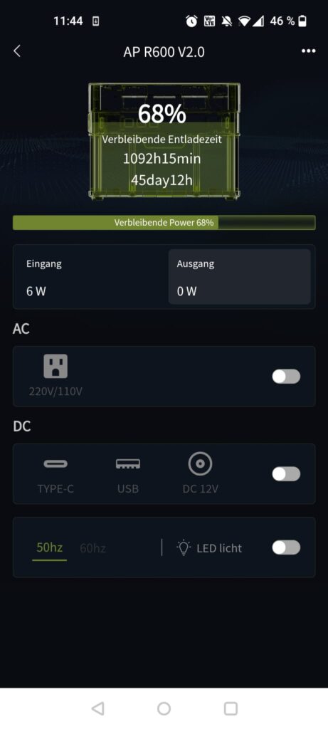 ALLPOWERS R600 Powerstation App Übersicht