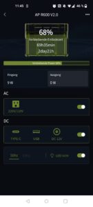 ALLPOWERS R600 Powerstation App Ausgänge an