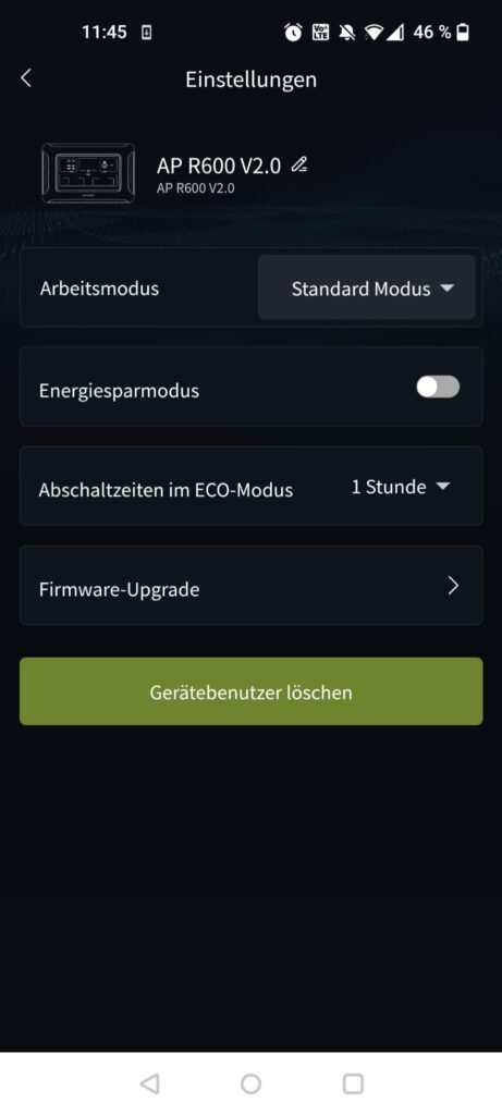 ALLPOWERS R600 Powerstation App Einstellungen