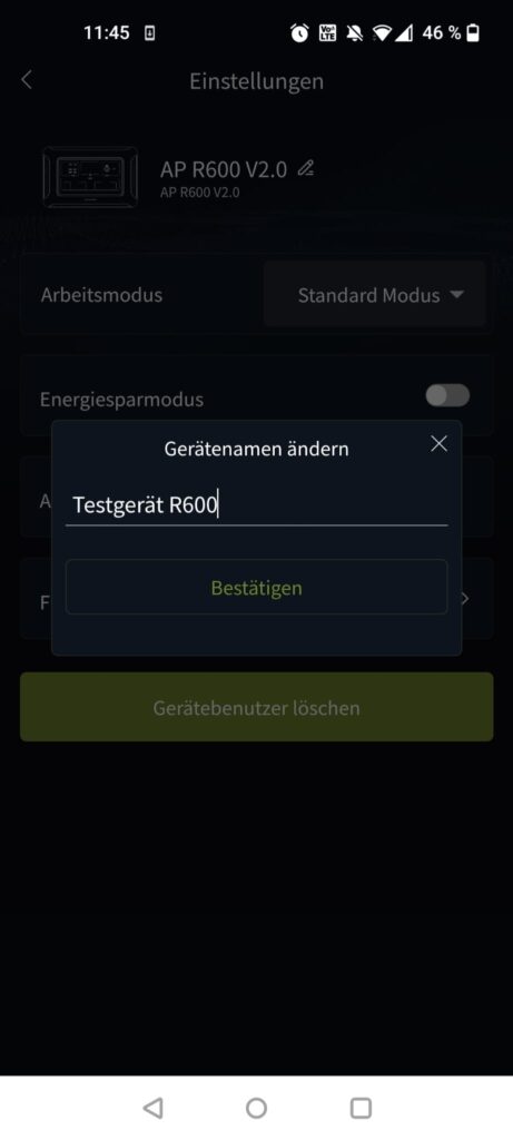 ALLPOWERS R600 Powerstation App Gerätenamen ändern