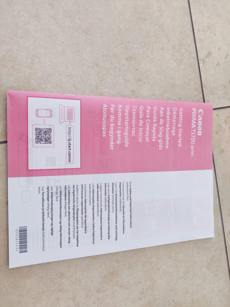 Canon PIXMA TS705a Tintenstrahldrucker Inbetriebnahme