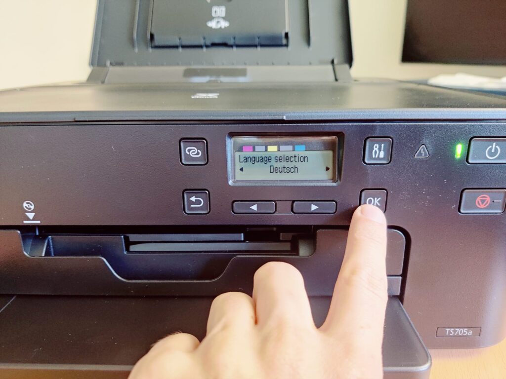 Canon PIXMA TS705a Tintenstrahldrucker Sprachauswahl 2