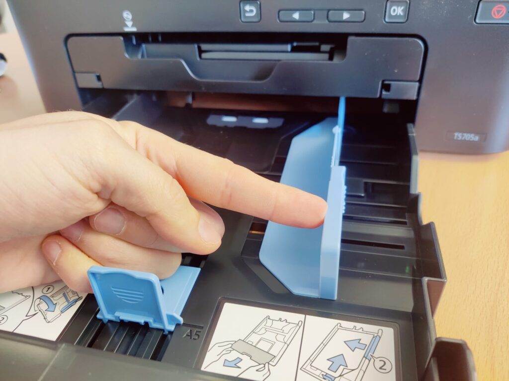 Canon PIXMA TS705a Tintenstrahldrucker Papierkassette vorbereiten