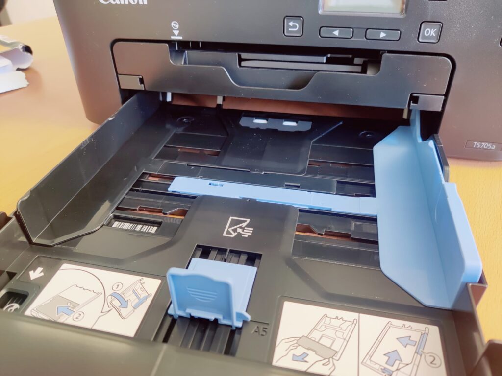 Canon PIXMA TS705a Tintenstrahldrucker Papierkassette vorbereitet