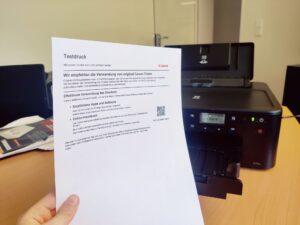 Canon PIXMA TS705a Tintenstrahldrucker Testdruck-Seite