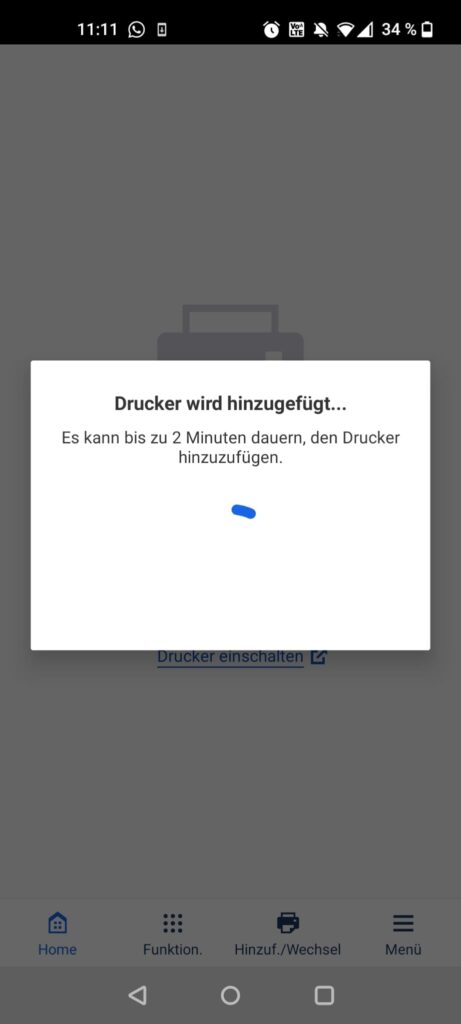 Canon PIXMA TS705a Tintenstrahldrucker App Gerät hinzufügen