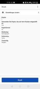 Canon PIXMA TS705a Tintenstrahldrucker App Einstellungen