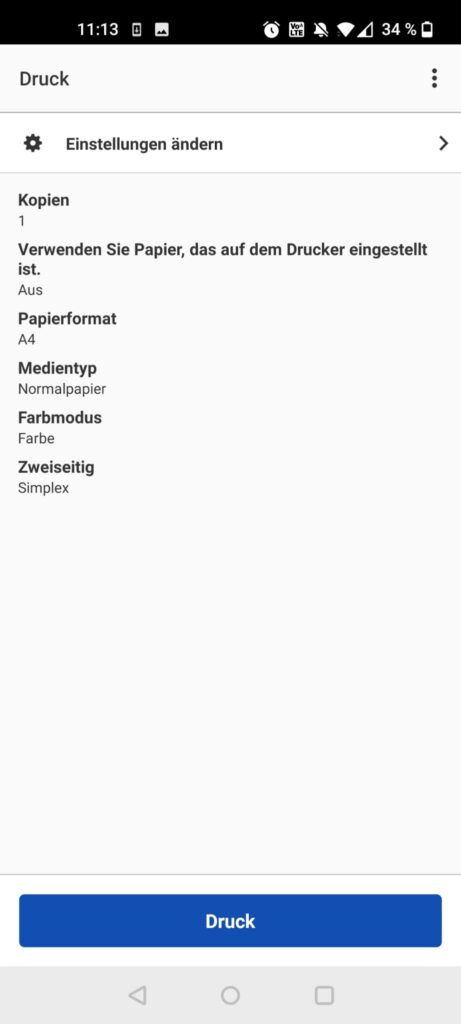 Canon PIXMA TS705a Tintenstrahldrucker App Einstellungen
