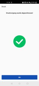 Canon PIXMA TS705a Tintenstrahldrucker App Druckvorgang Ende