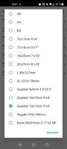 Canon PIXMA TS705a Tintenstrahldrucker App Druckformate Fotodruck