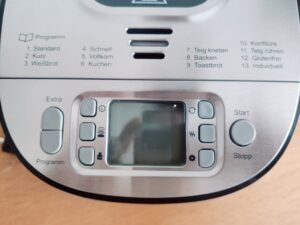 Rommelsbacher BA 550 Brotbackautomat Display und Programme