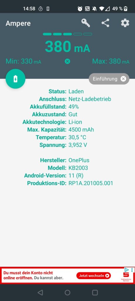 PdBest CA5-6 Powerbank Ladestrom bei vier Geräten