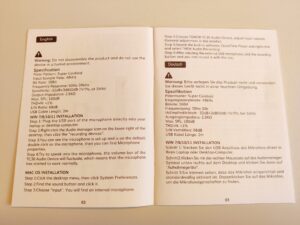 Tonor TC30 Mikrofon Bedienungsanleitung innen