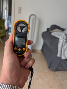 Windstärke des Dyson AM07 Air Multiplier Ventilators