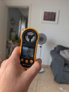 Windstärke des MeacoFan Sefte® 10 Ventilators