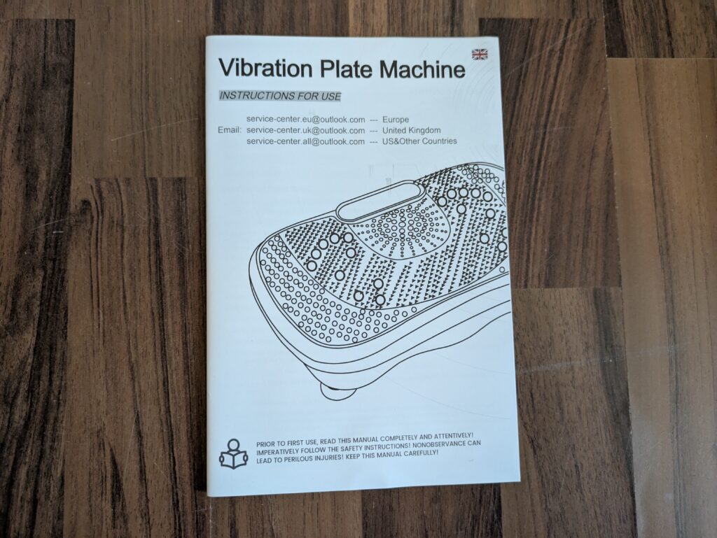 Anleitung der Dripex Vibrationsplatte