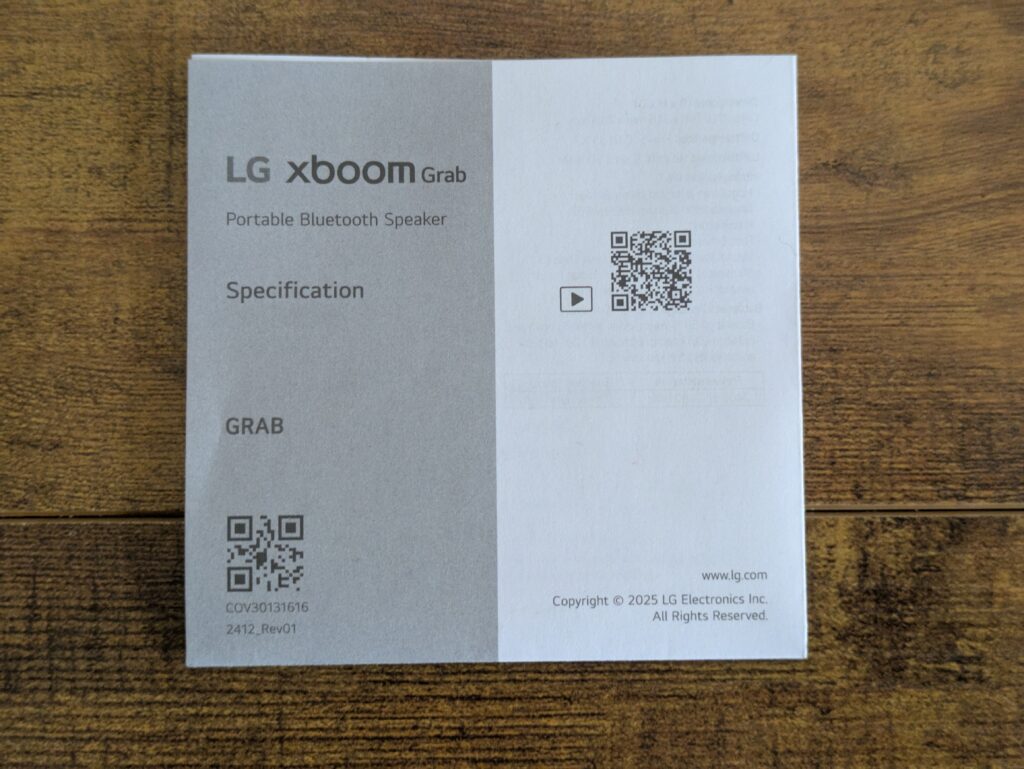 Anleitung des LG xboom Grab by will.i.am Bluetooth-Lautsprechers