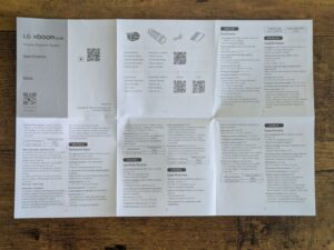 Anleitung des LG xboom Grab by will.i.am Bluetooth-Lautsprechers geöffnet