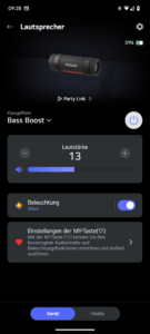 App des LG xboom Grab by will.i.am Bluetooth-Lautsprechers