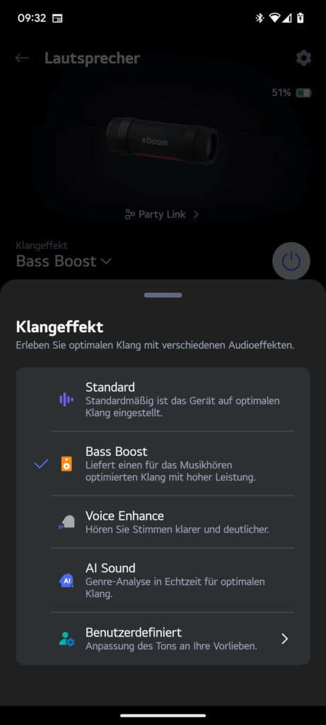 App des LG xboom Grab by will.i.am Bluetooth-Lautsprechers (8)