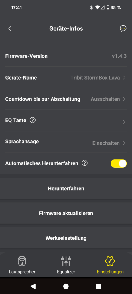App des Tribit StormBox Lava Bluetooth-Lautsprechers (8)
