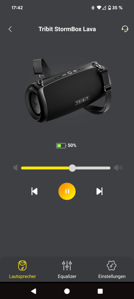 App des Tribit StormBox Lava Bluetooth-Lautsprechers (9)
