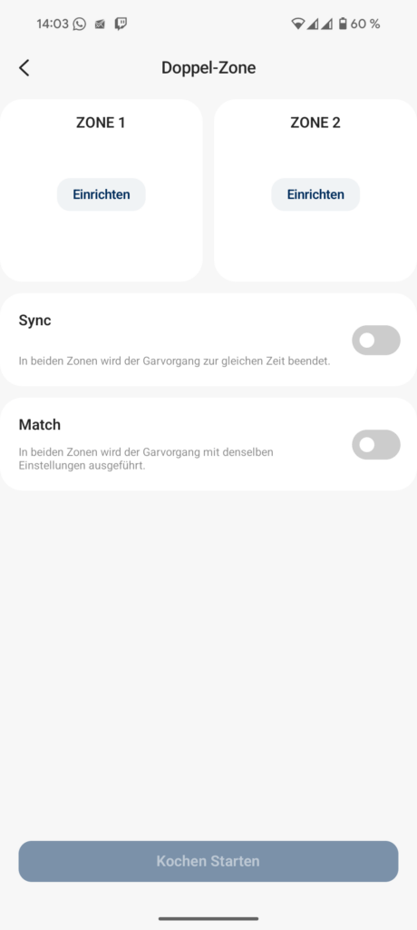 COSORI DualBlaze TwinFry Heißluftfritteuse App3