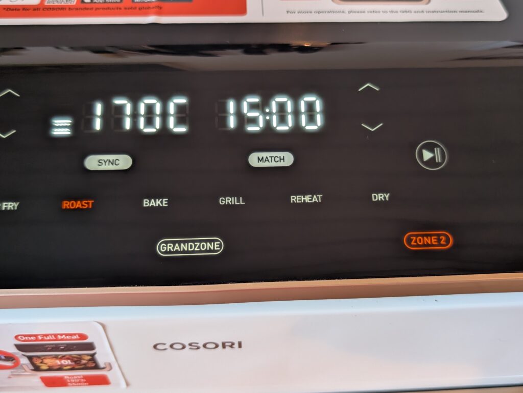 COSORI DualBlaze TwinFry Heißluftfritteuse Touchscreen Detail