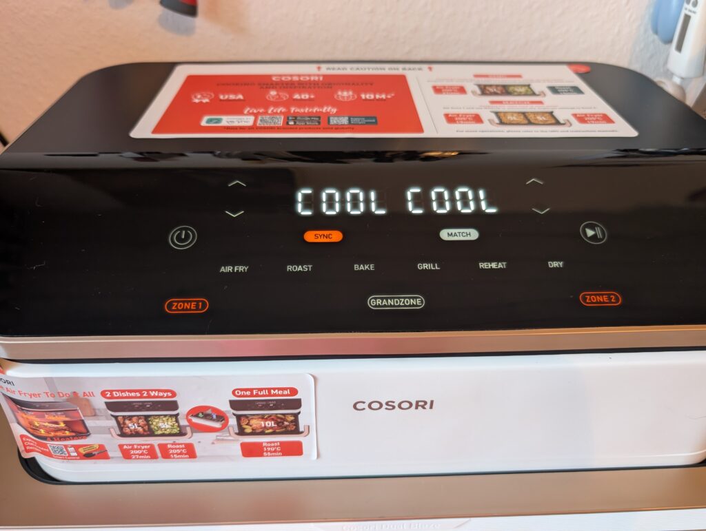 COSORI DualBlaze TwinFry Heißluftfritteuse nach der Nutzung