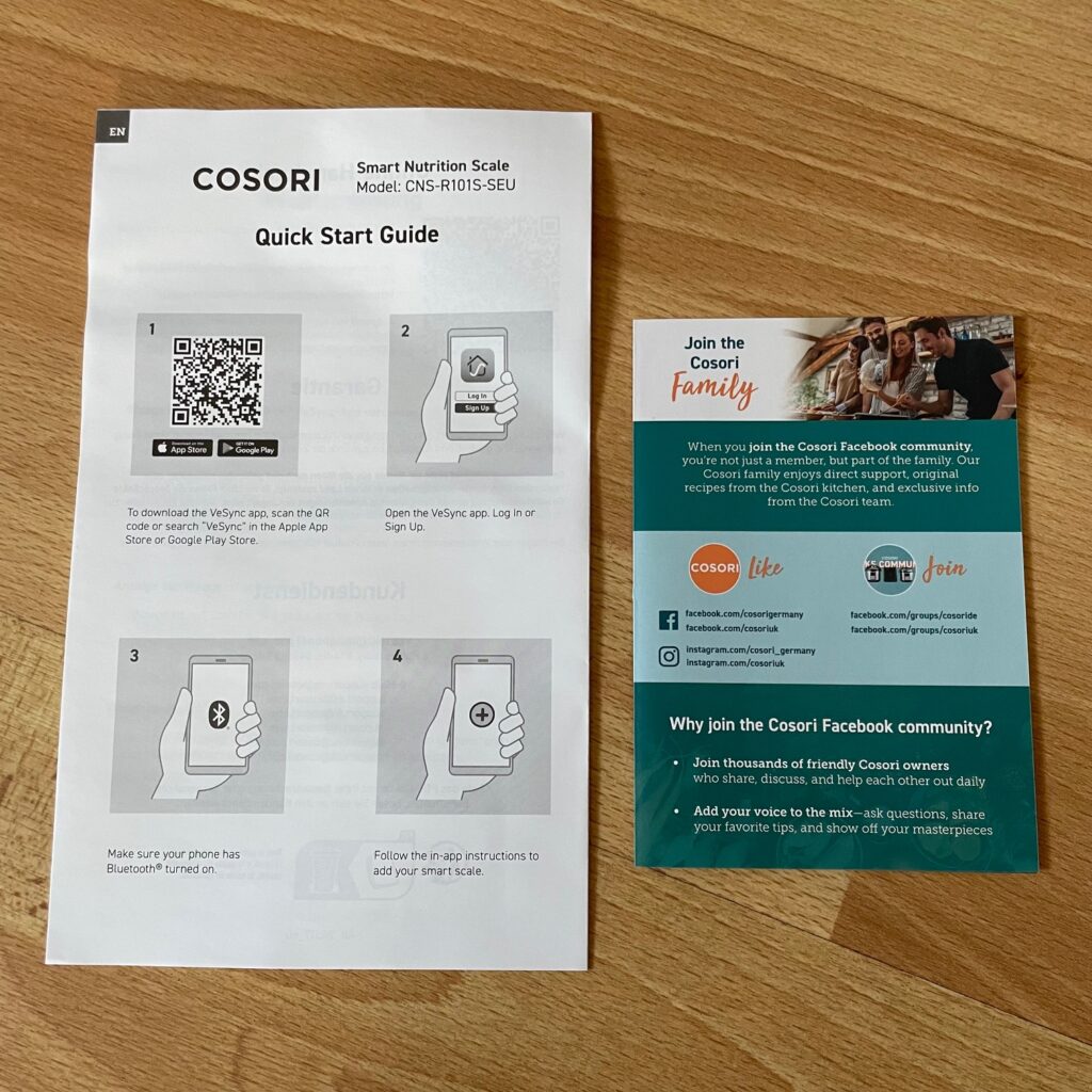 Cosori CNS-R101S Küchenwaage Anleitungen