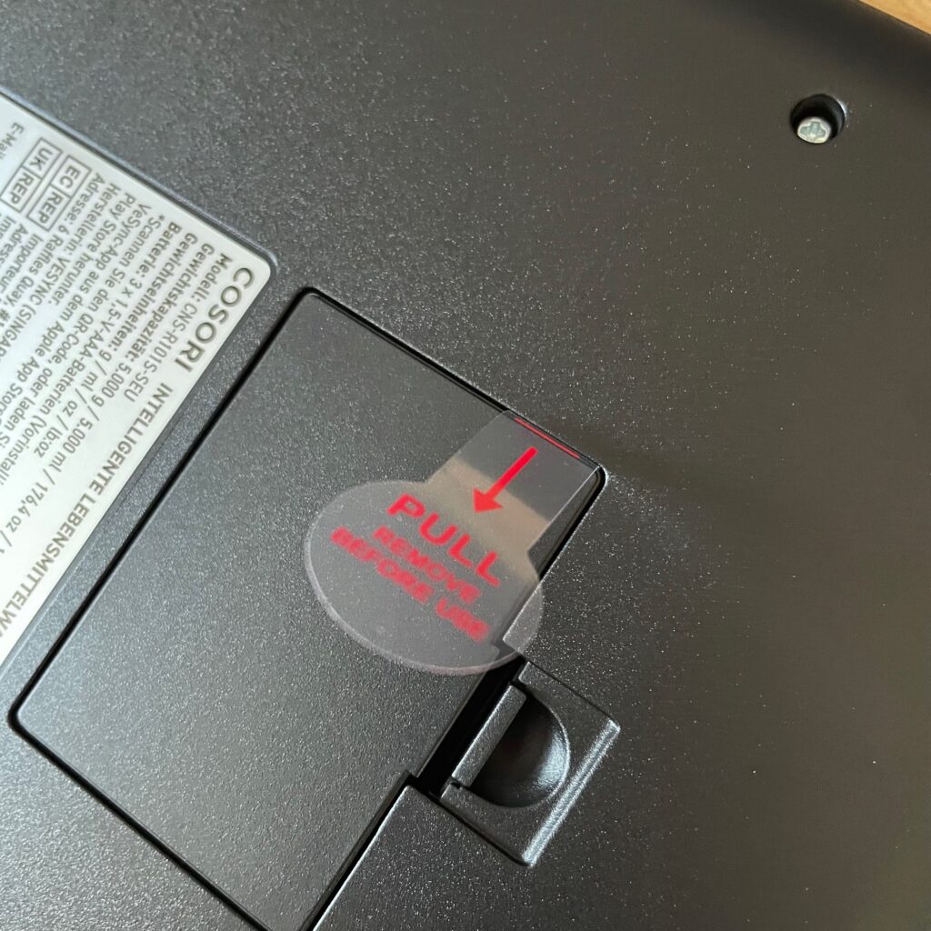 Cosori CNS-R101S Küchenwaage Batteriefach