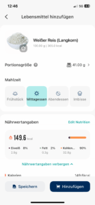 Cosori CNS-R101S Küchenwaage Nährwerte