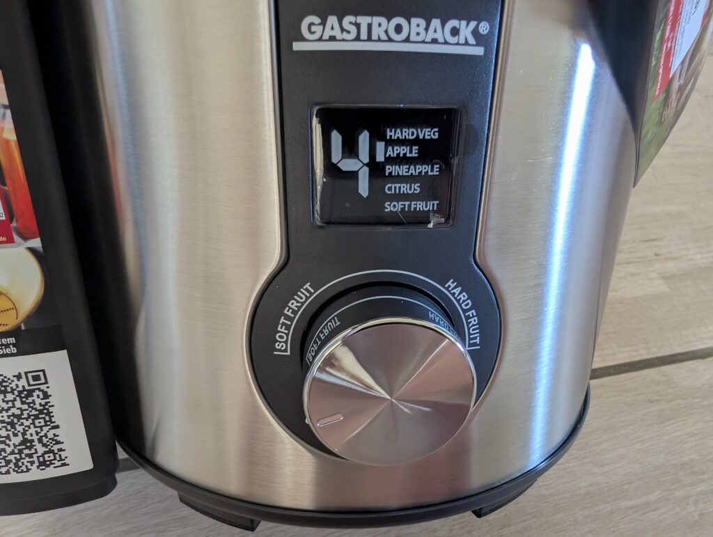 Gastroback Design Multi Juicer Digital Entsafter Regler und Display