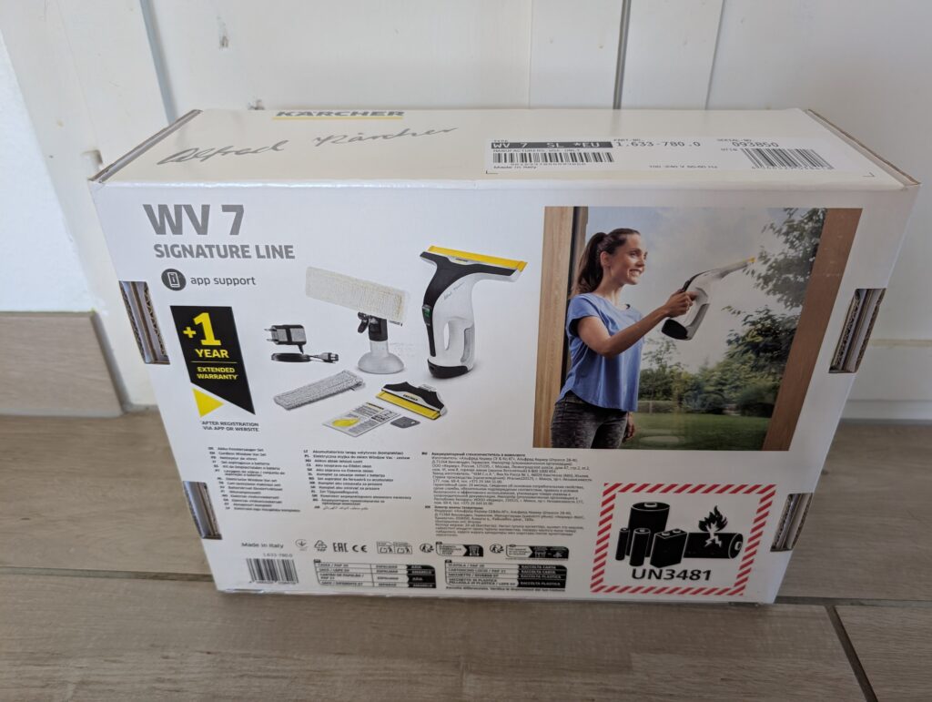 Kärcher WV 7 Signature Line Fenstersauger Verpackung Ansicht von hinten