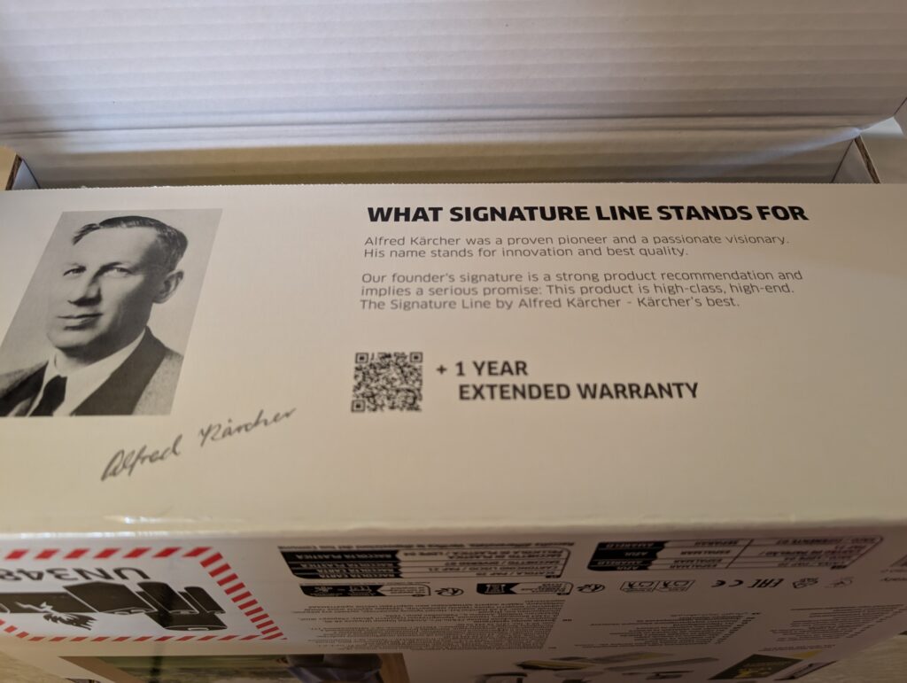 Kärcher WV 7 Signature Line Fenstersauger Verpackung Ansicht von oben