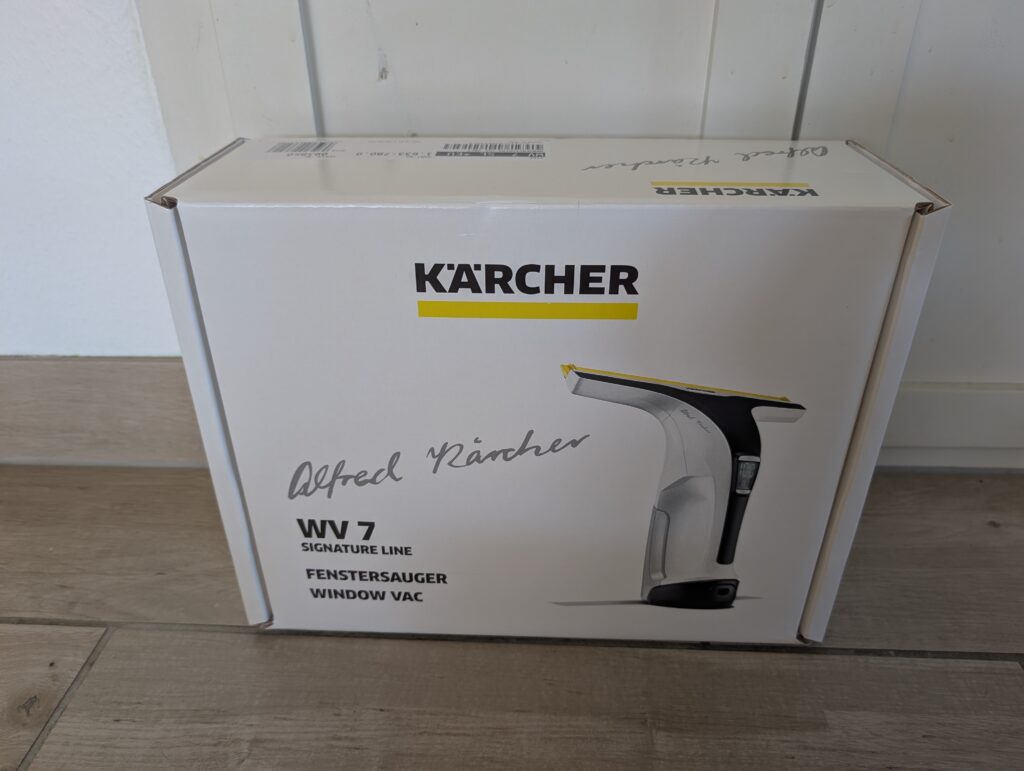 Kärcher WV 7 Signature Line Fenstersauger Verpackung Ansicht von vorn