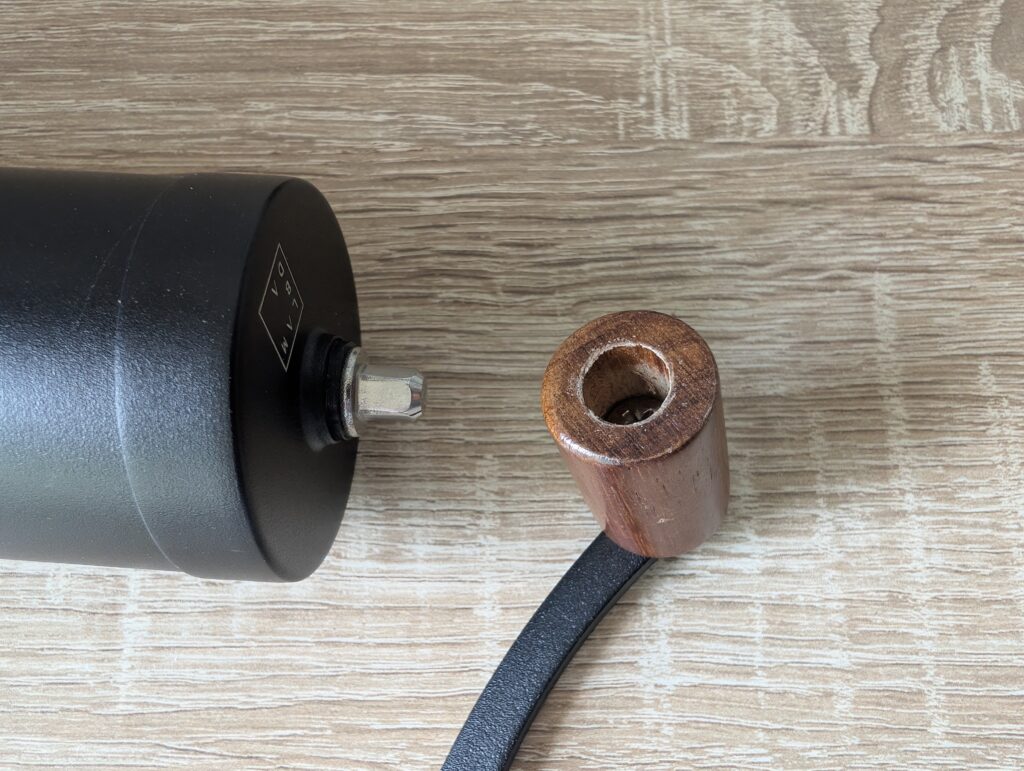 Lambda Coffee Kaffeemühle Kurbelgriff Detail