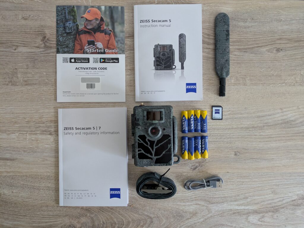 Lieferumfang der Zeiss Secacam 5 Wildkamera