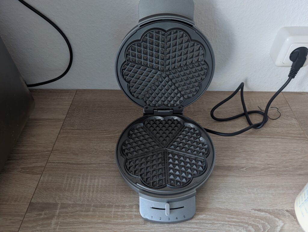 Princess-Waffeleisen einsatzbereit