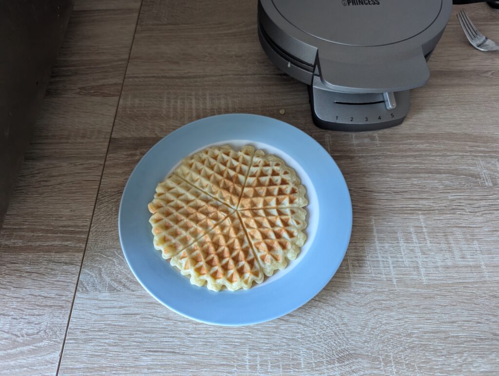Princess-Waffeleisen fertige Waffel Stufe 1