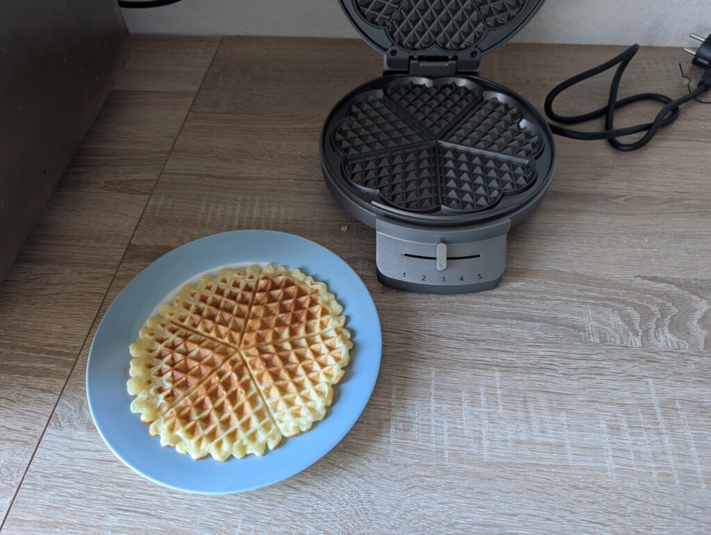 Princess-Waffeleisen fertige Waffel Stufe 3