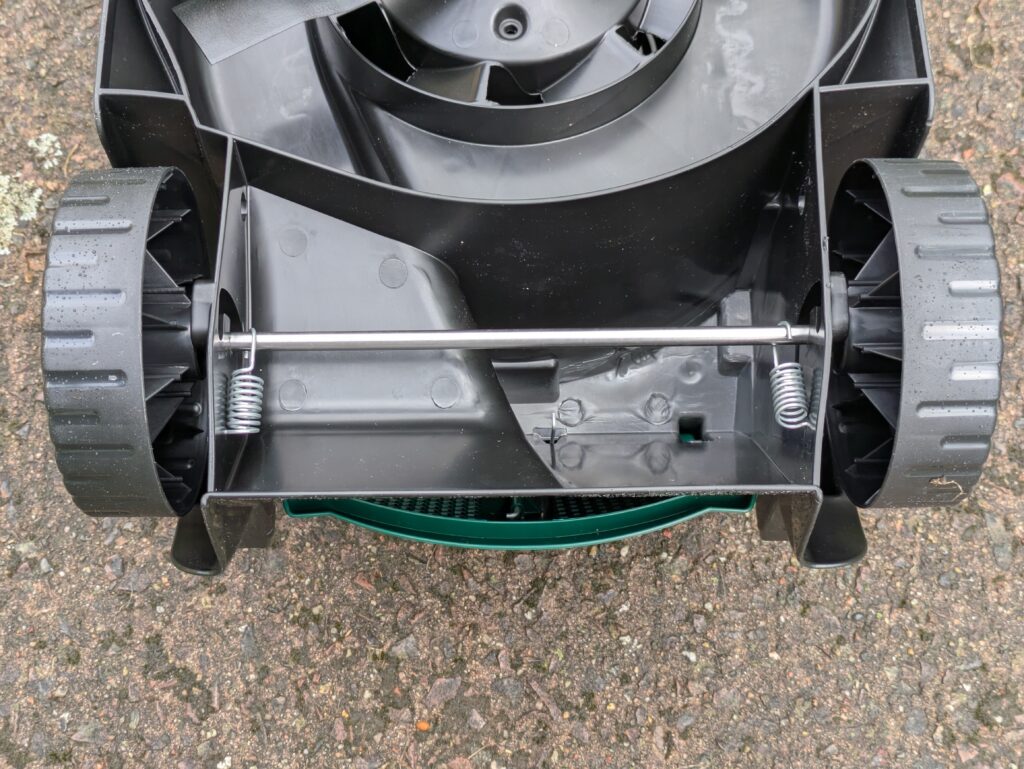 Schnitthöhenverstellung des Bosch EasyMower 18V-32-200 Akku-Rasenmähers