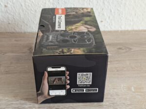 Verpackung der DEATTI DET T4 Wildkamera von Links