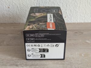 Verpackung der DEATTI DET T4 Wildkamera von Rechts
