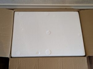 Verpackung der Dripex Vibrationsplatte geöffnet