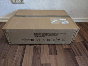 Verpackung der Dripex Vibrationsplatte von hinten
