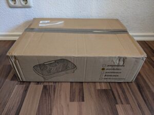 Verpackung der Dripex Vibrationsplatte von vorne
