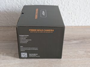 Verpackung der Haza PR800 Wildkamera von Links