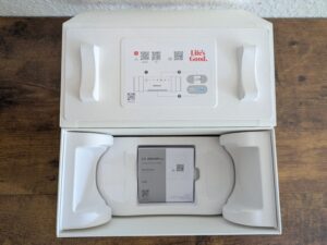 Verpackung des LG xboom Grab by will.i.am Bluetooth-Lautsprechers ohne Inhalt