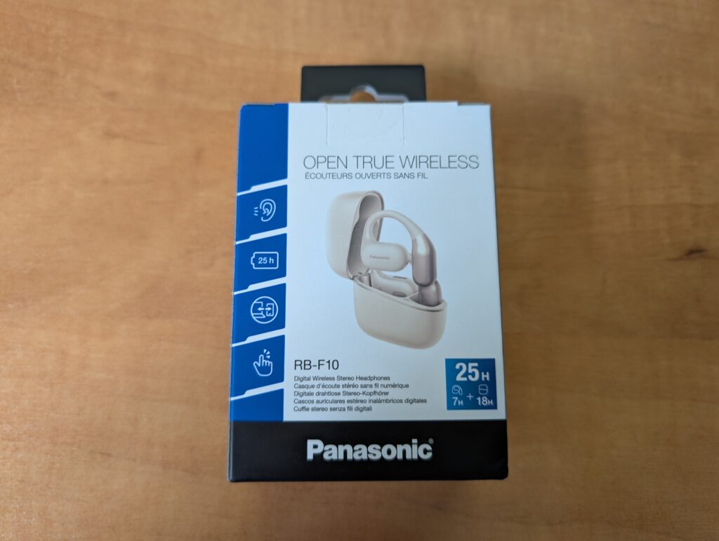 Verpackung des Panasonic RB-F10 Kopfhörers von vorne